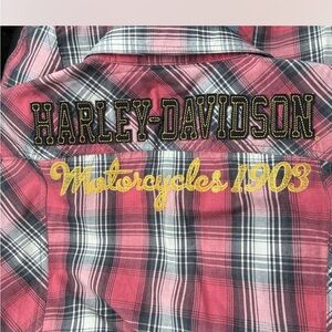 Harley-Davidson Red and Black Plaid Shirt
